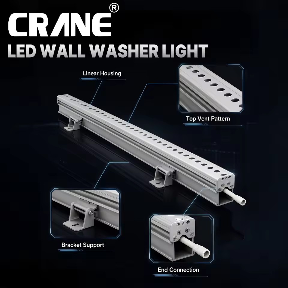 IP65 Waterproof Aluminum LED Wall Washer Light 5-Year Warranty Dimmable for Hotel Facade Landscape Commercial Building Lighting