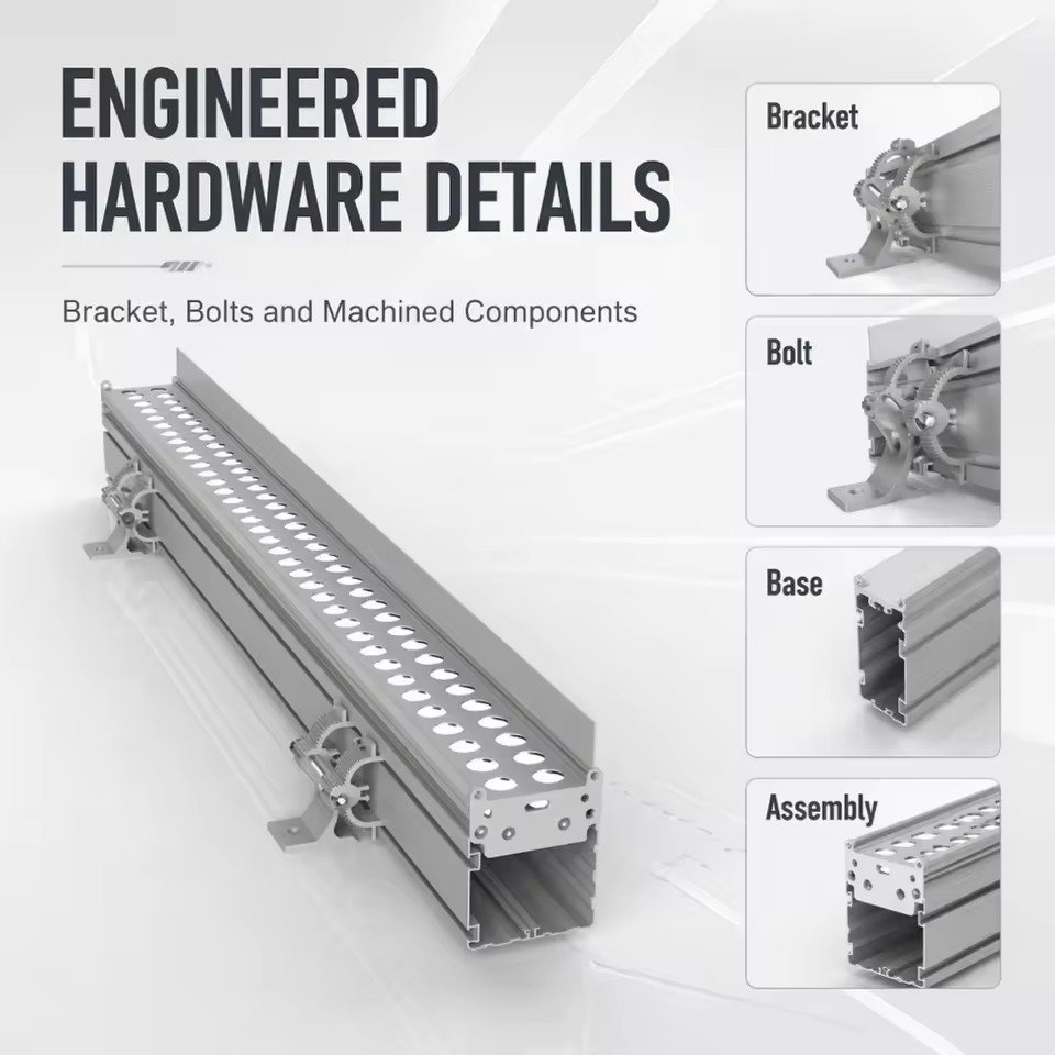 Outdoor IP65 Aluminum Building Facade DMX512 RGBW Led Wall Washer Lighting with 5-Year Warranty Ra80 for Garden