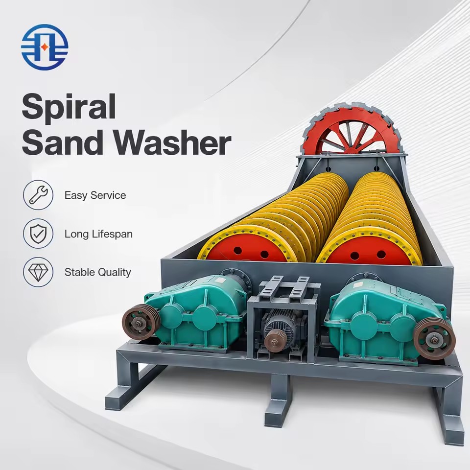 OEM Low Water Consumption Fully Automatic Double Spiral Pump PLC Control Commercial Grade Sand Washing Machine