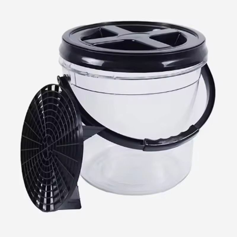 18L Car Cleaning Bucket Detailing Tools Car Wash Plastic Bucket Kit with Sealed Lid and Rolling Bucket Dolly Bucket
