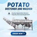 Continuous Automatic Potato Destoning & Washing Machine, Low Potato Breakage Rate for Large French Fry Processing Plant