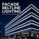 Aluminum Glass LED Wall Washer 1800K-6500K Tunable CCT Ra80 CRI IP65 Structural Waterproof 5-Year Warranty All Weather Outdoor