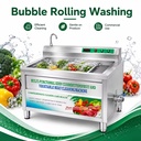 Commercial Vortex Vegetable Washer Air Bubble Fruit Cleaning Equipment for School Canteen Cafeteria Kitchen Use