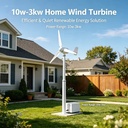 10W-3KW Residential White Wind Generator High Performance Home Turbine Backup Electricity