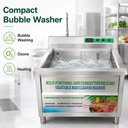 Commercial Small Air Bubble Vegetable Washer with Ozone Heating for Lettuce Tomato Potato Cleaning Tank Food Factory 300-500kg/h