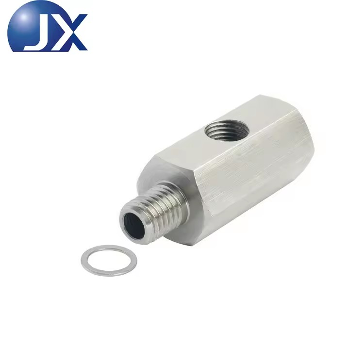 SS304 Tee Adapter M10*1.5 Male & Female With 1/8 NPT Side Port Hex Body Oil Pressure Line Take-off Fitting