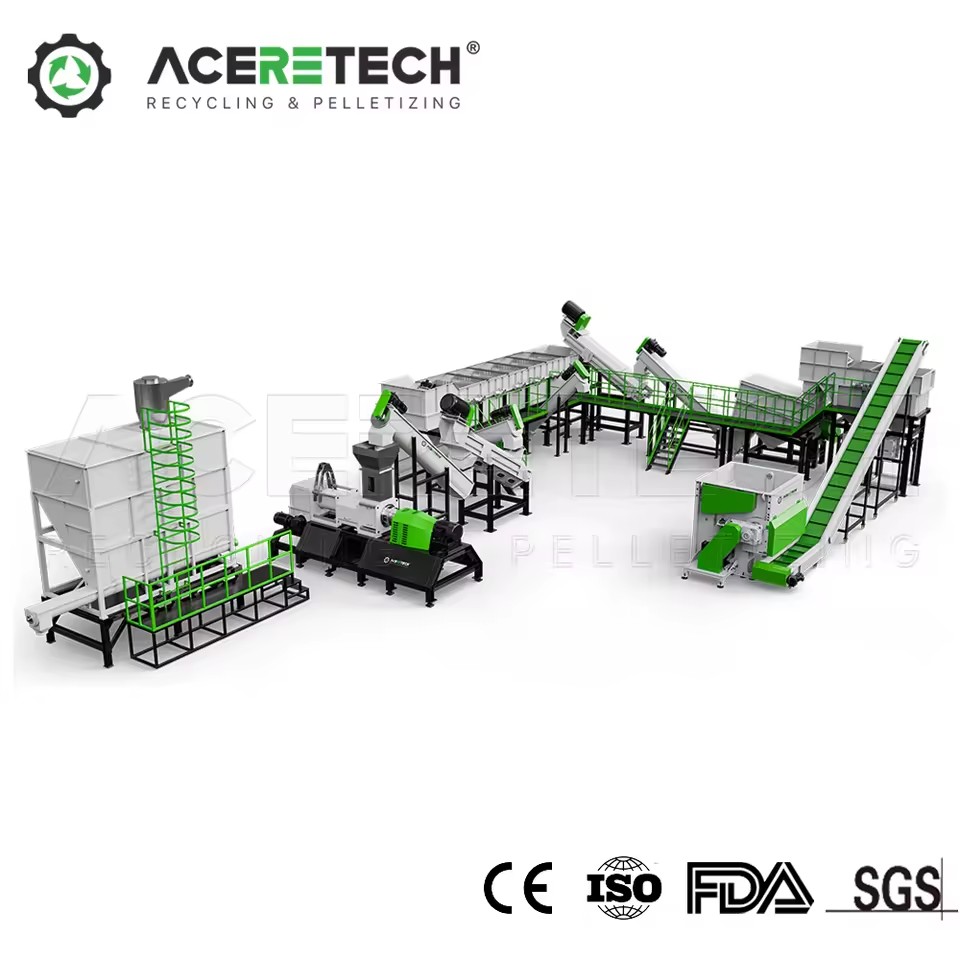 AWS-HDPE/PP Automatic Plastic Recycling Washing Line with Bale Opener Dewatering Machine & Label Remover 150-1200kg/h Capacity