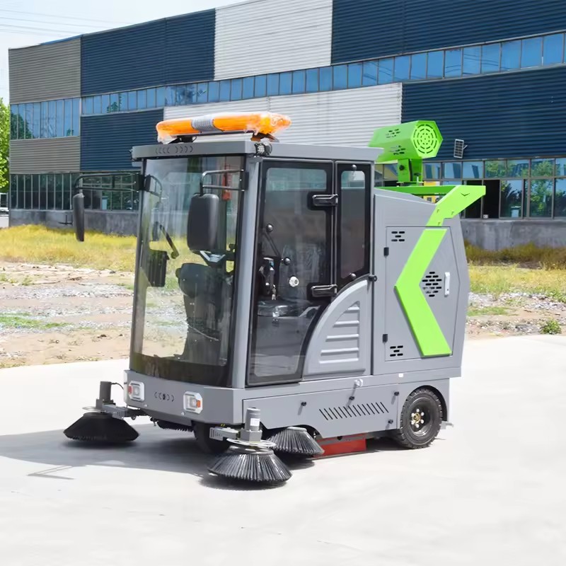 New Ride-On Sweeper Scrubber Machine 2000mm Width High Efficiency Electric High Pressure Cleaning 4-6H Working Time for