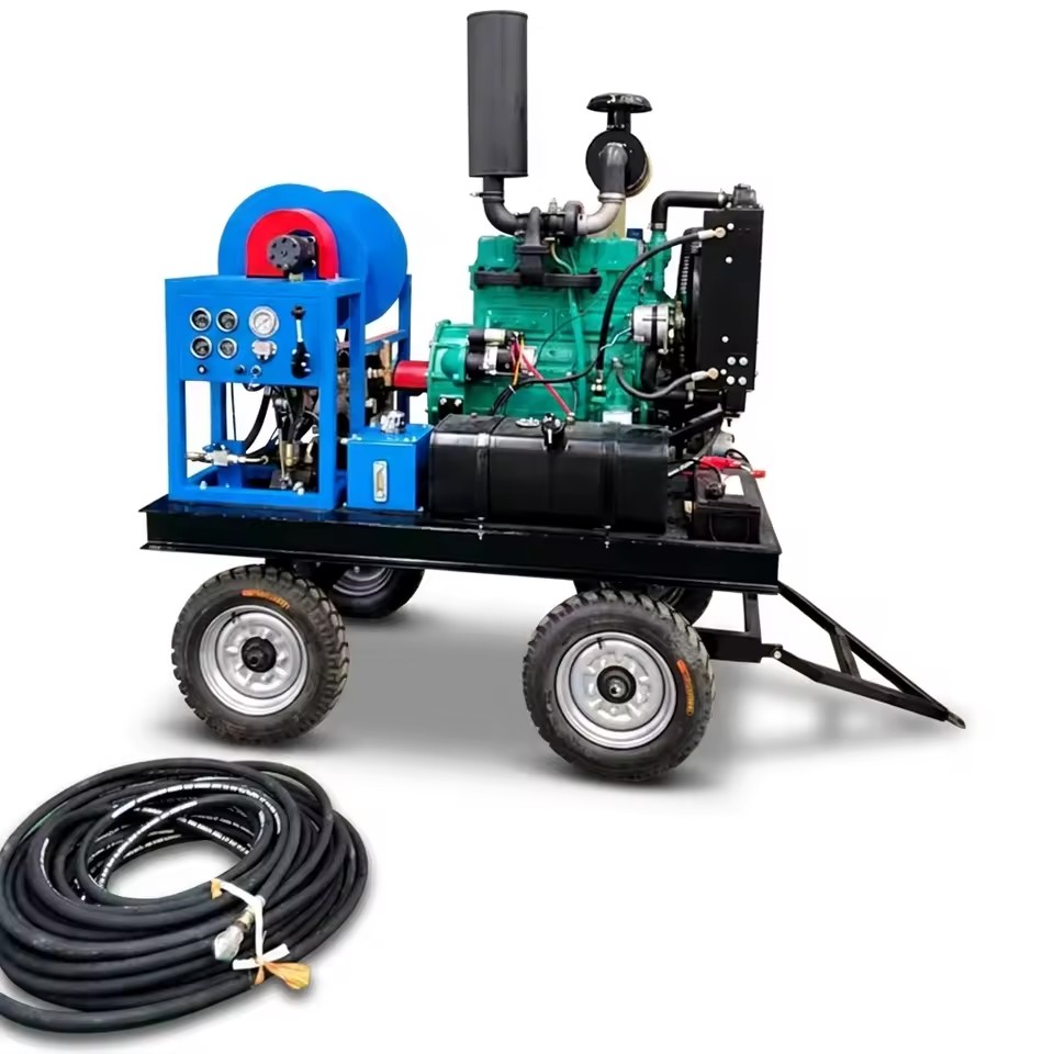 New 3D Pipeline Cleaning Machine Portable Diesel Powered Heavy-Duty Tube Conduit Descaling System Ultra High Pressure Water Jet