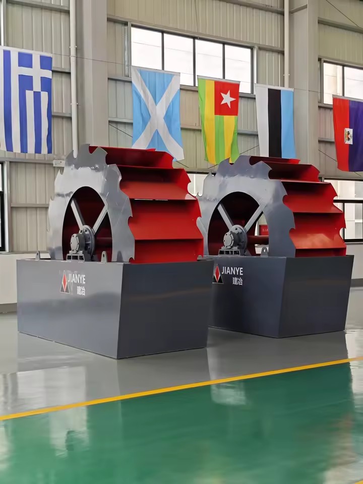 Wheel Sand Washer 10mm Feed 20-150TPH River Quartz Granite Cleaning Machine Aggregate Washing Plant Pump AC Motor