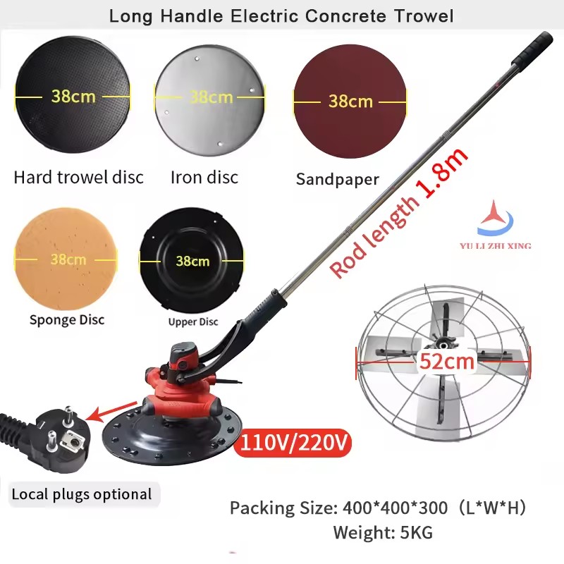 Electric Wall Trowel Machine 6-Speed Variable Speed Control Handheld Cement Mortar Plastering Rendering Smoothing