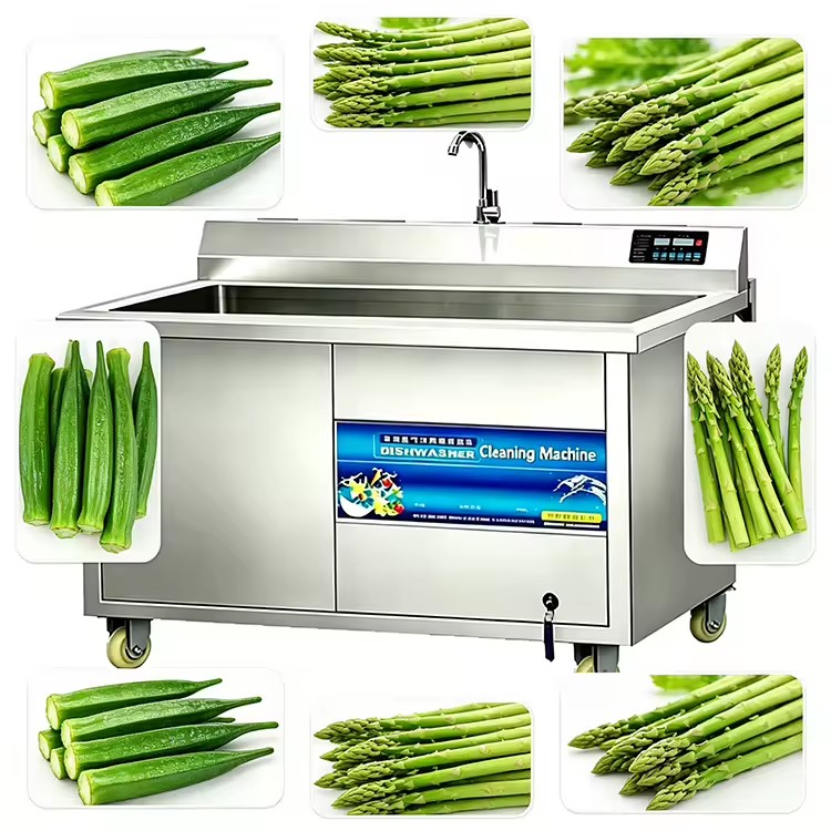 Root Vegetable Washer Potato Carrot Beet 4000W Ozone Bubble Remove Sand Soil High Capacity