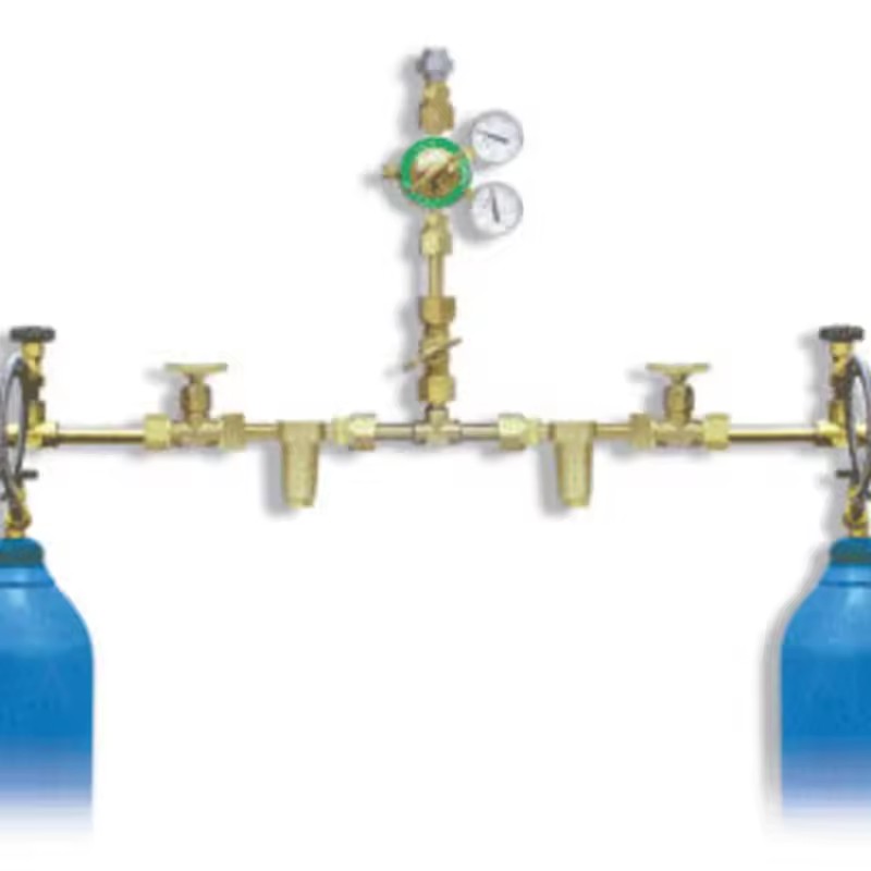 Central Gas Supply Manifold Automatic Cylinder Changeover High Pressure Oxygen Nitrogen Industrial Pipeline Distribution