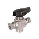 Stainless Steel Manual Instrumentation Ball Valve Female Thread 3-Way Trunnion Ball Valves 6000 Psig