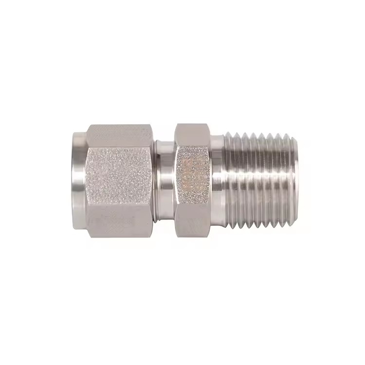 High Pressure Stainless Steel Double Ferrules Thermocouple Connectors 2mm 38mm NPT Male Thread Tube Fitting for Oil Head 25mm