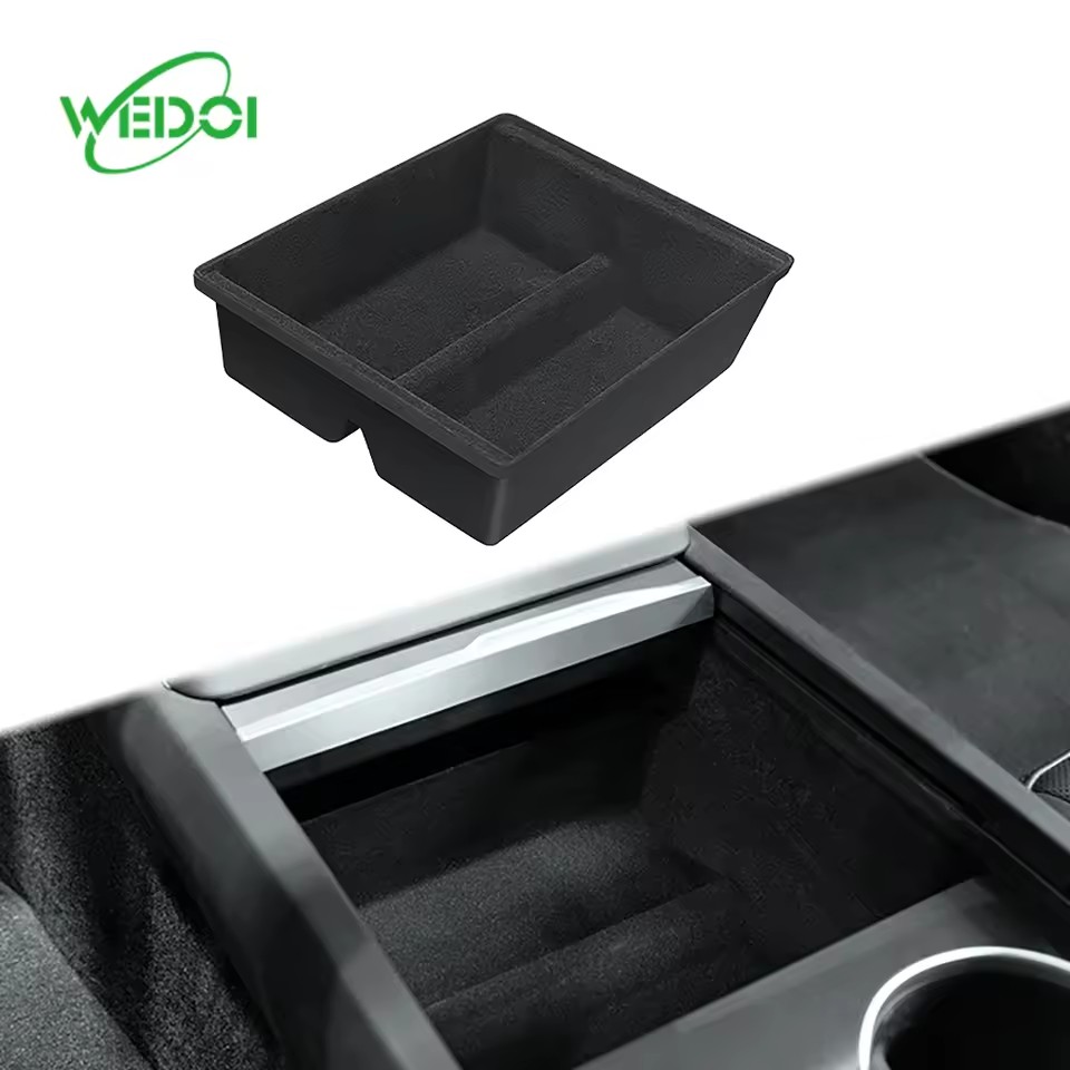 ABS Central Control Storage Box for New Model Y Juniper Center Console Organizer Tray Armrest Cubby Drawer