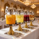 Luxury 8L Bi-Color Juice Dispenser Stainless Steel Cold Drink Server with Ice Tube for Hotel Buffet Wedding Catering