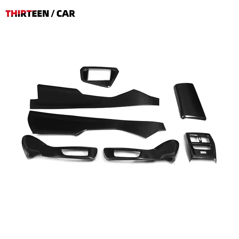 Dry Carbon Fiber Interior Trim Kit Seat Back Covers & Center Console Trim Set for BMW M2 G87 M3 G80 G81 M4 G82 G83