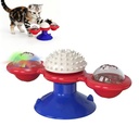 Wholesale TPR Rotating Windmill Cat Toy Detachable Transparent Ball Glow Feature Clean Teeth Interactive Play for Indoor Cat