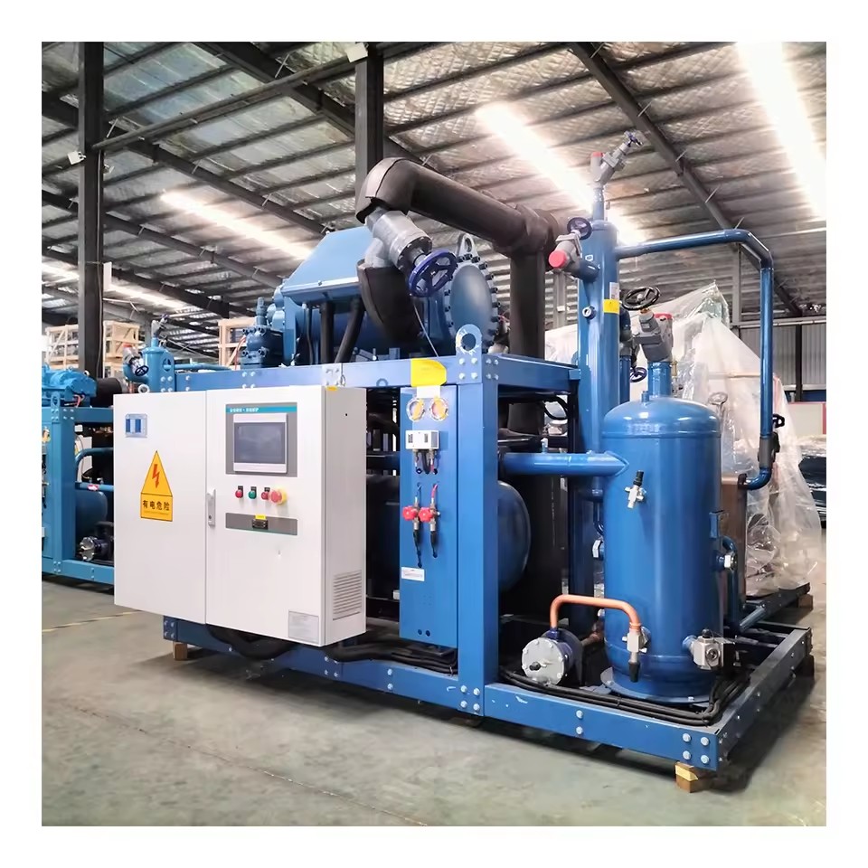 Cold Room Refrigeration Equipment Refriger Unit Walk in Freezer Heat Exchange Condensing Unit 75hp Screw Condenser Unit