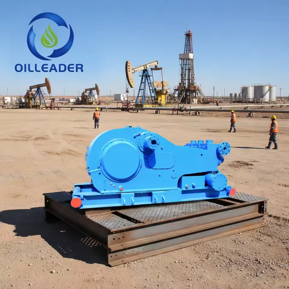 F1000 Triplex Single-Acting Reciprocating Piston Mud Pump High Pressure High Alloy Steel Long Service Life Oil Drilling Rig