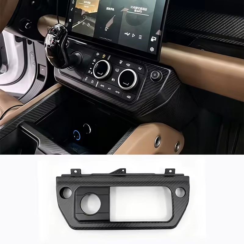 Carbon Fiber Central Console Gear Shift Panel Replace Fit for Land Rover Defender 90 110 130 L663 2026 up