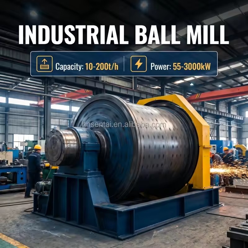 Gold Mining Ball Mill 1.2m*4.5m 2-5t/h Wet Dry Grinding Equipment for Small Scale Gold Ore Processing Plant