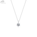 Most Popular Minimalist Fine Jewelry Wholesale 18K Solid Gold Single Natural Brilliant Cut Diamond Necklace Women Wedding