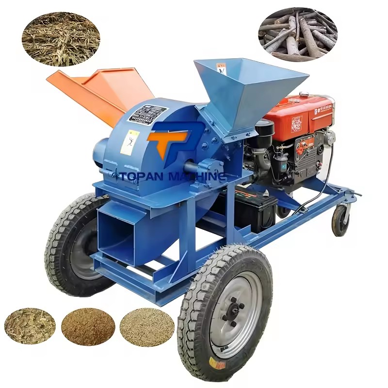 Industrial Biomass Tree Branches Charcoal Briquette Sawdust Hammer Mill Wood Log Grinder Crusher