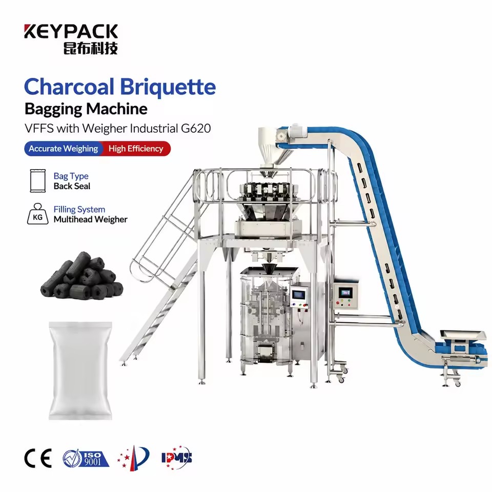 VFFS Charcoal Briquette Bagging Machine 2-5kg Industrial High Capacity