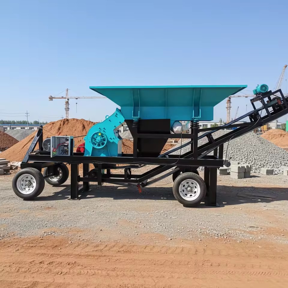 Portable Diesel-Powered Hammer Mill Crusher for Rocks & Limestone Eco-Friendly Mining Quarry Sand Making Machine