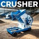 Hammer Mill Crusher Gold Mining PC400X300 Diesel Engine Rock Ore Stone Crushing Machine