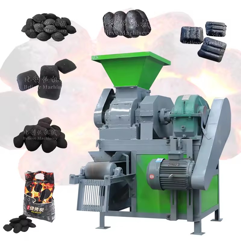 Palm Leaves Charcoal Briquette Machine Ball Shape BBQ Charcoal Briquettes Machine Product Line Coal Briquette Machine