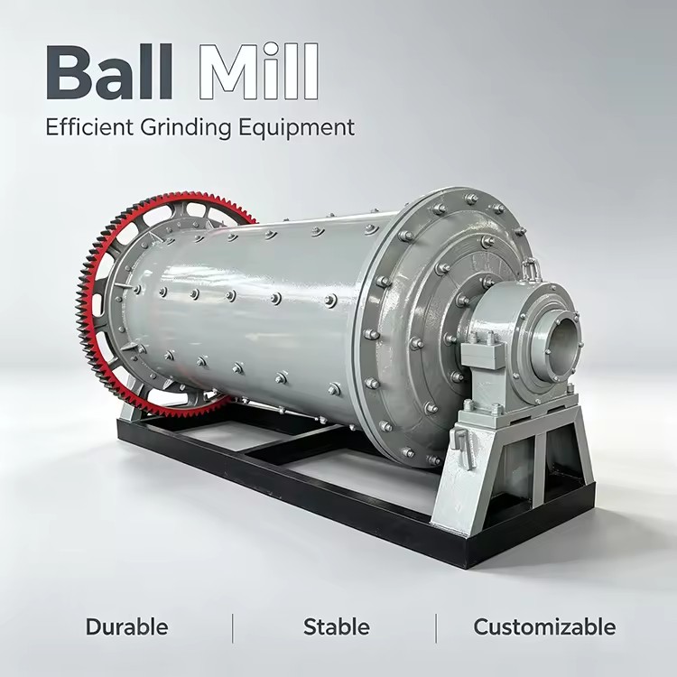Customizable Lining Plate Industrial Ball Mill High Yield Grinding Equipment for Various Metal Ore Milling Operations