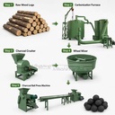 1t/h Charcoal Compressing Equipment Coal Dust Screw Extruder Briquette Machine for BBQ Production Line