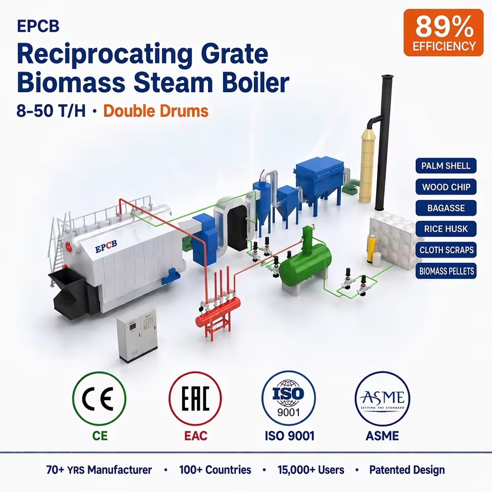 Factory Price Reciprocating Grate Biomass Coal Fired Steam Boiler Dual Fuel Multi Fuel Boiler for Sale