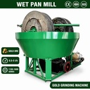 Wet Pan Mill 1200 Gold Grinding Machine Diesel Engine Powered No Electricity Needed for Africa Remote Mining Gold Field