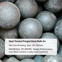 High Impact Resistance Forged Steel Mill Ball for Underground Mining Ore Treatment Plant