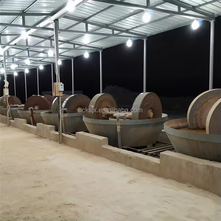 Low Investment 1500 Wet Pan Mill with 22KW Motor 1.8-3 TPH Mercury Amalgamation Grinder for Fine Gold Recovery