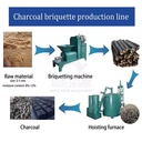 Biomass Charcoal Production Line Hexagonal Shape 200 KG Per Hour Rice Hull Briquette Machine to Make Wood Charcoal Briquette