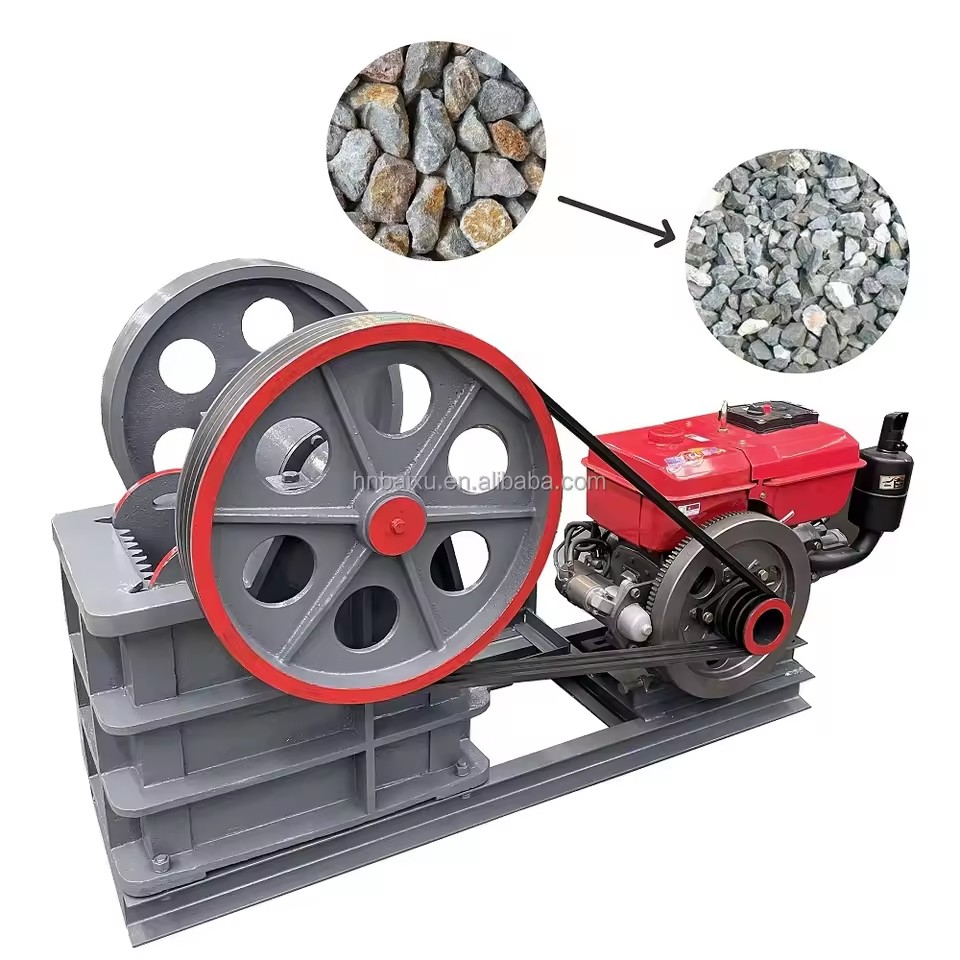 Small 3T/H Ore Gold Mining Construction Waste Jaw Crusher Diesel Engine Stone Crushing Machine