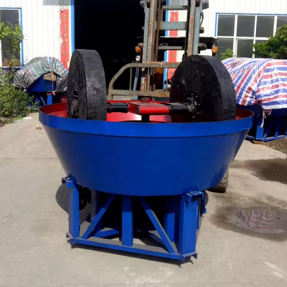 1600 Model Wet Pan Mill Grinding Machine for Gold Mining 1-2TPH With 95% Recovery Rate
