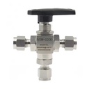 SS316 Manual 1/8-1/2in 6mm 18mm OD Union CO2 Gas Oil Water Parker Type 3000psig High-Temperature 3-Way Instrument Ball Valve OEM