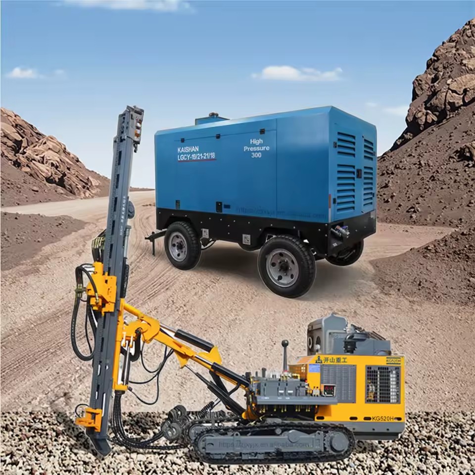 KAISHAN KG520 Crawler DTH Drilling Rig for Gold Mine Exploration, 105-152mm Hole Diameter