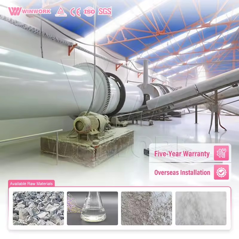 Industrial Magnesium Sulphate Rotary Drum Granulating Processing Line Pelletizing Coating Manufacturing System