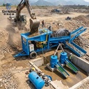 CY-100 Diesel Powered Double Layer Gold Trommel System for Remote Gold Mining Areas