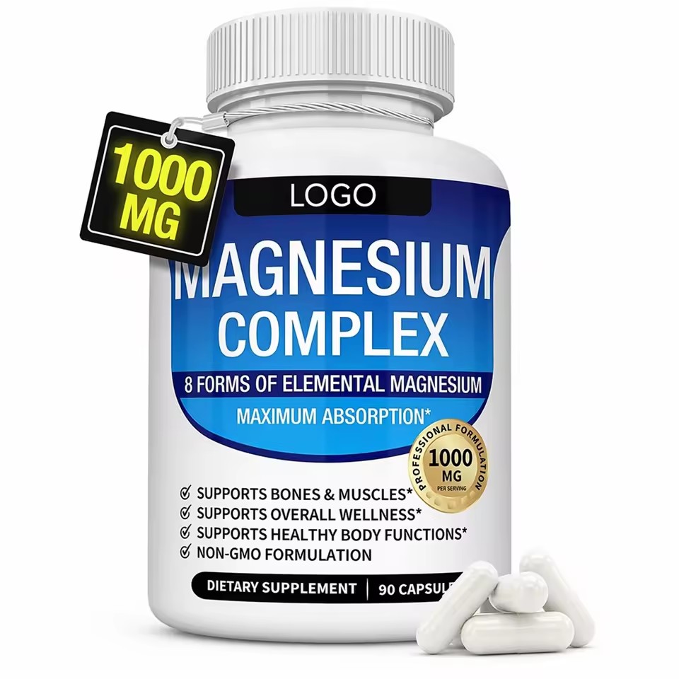 Edible Magnesium Glycinate Complex Capsules Food Grade Improve Memory Sleep Adult Use In-stock Cross-border Essential Minerals
