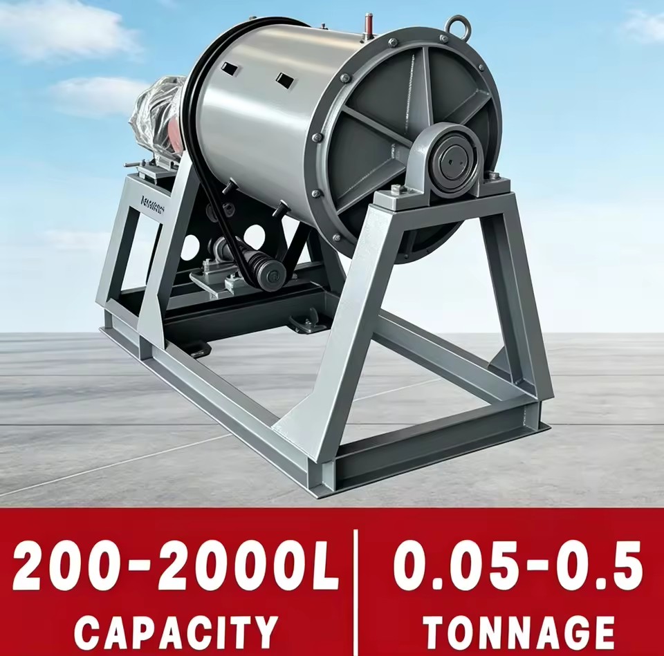 Belt Drive Lab Ball Mill Grinding Machine 600*700mm AC Motor 0.01-0.05t/h Capacity Lithium Ore Powder Sample Preparation