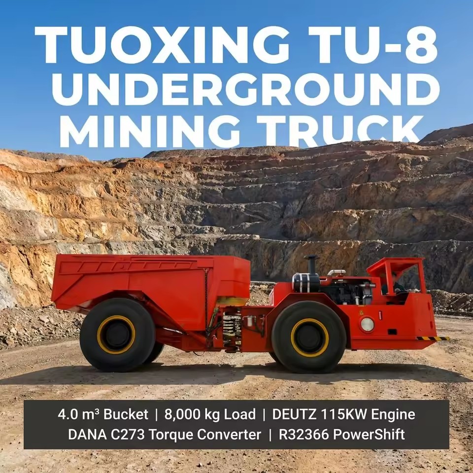 Tuoxing TU-8 Remote Control Option for Confined Underground Tunnels with Heavy-Duty Steel and Reliable After-Sales Mining Truck