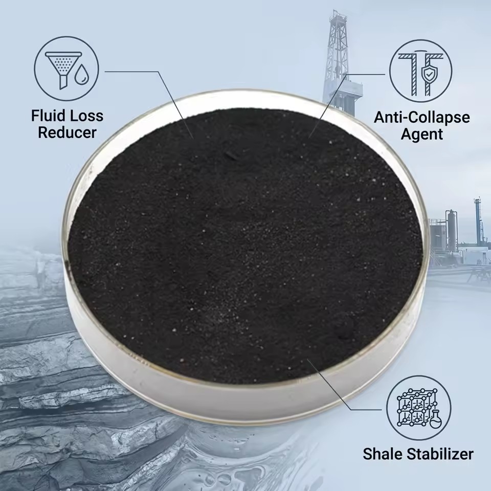 Oil Drilling Fluid Additive Sulphonated Asphalt / Shale Stabilizer for Oilfield Mud Chemicals